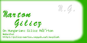 marton gilicz business card